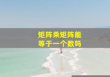 矩阵乘矩阵能等于一个数吗