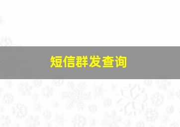 短信群发查询