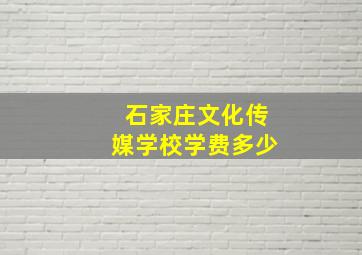 石家庄文化传媒学校学费多少