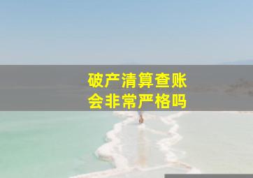 破产清算查账会非常严格吗