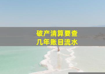 破产清算要查几年账目流水