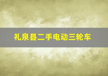 礼泉县二手电动三轮车