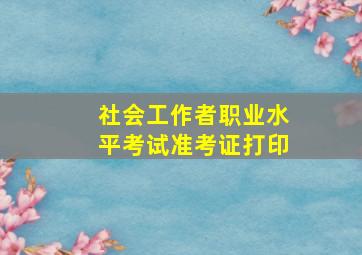 社会工作者职业水平考试准考证打印