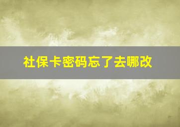 社保卡密码忘了去哪改