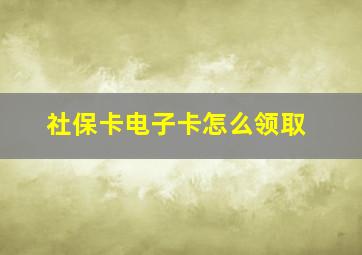 社保卡电子卡怎么领取