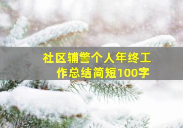 社区辅警个人年终工作总结简短100字