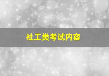 社工类考试内容