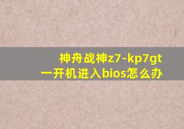 神舟战神z7-kp7gt一开机进入bios怎么办