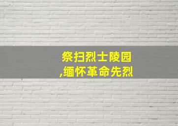 祭扫烈士陵园,缅怀革命先烈