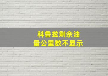 科鲁兹剩余油量公里数不显示