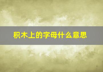 积木上的字母什么意思