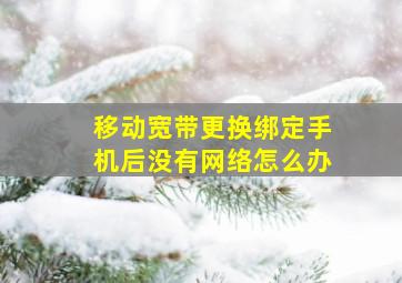 移动宽带更换绑定手机后没有网络怎么办