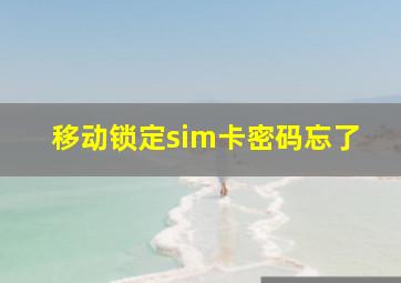 移动锁定sim卡密码忘了