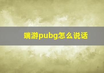 端游pubg怎么说话