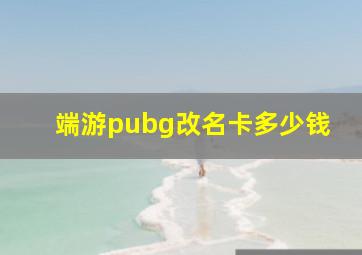 端游pubg改名卡多少钱