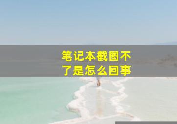 笔记本截图不了是怎么回事