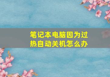 笔记本电脑因为过热自动关机怎么办