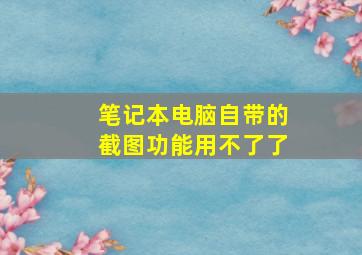 笔记本电脑自带的截图功能用不了了