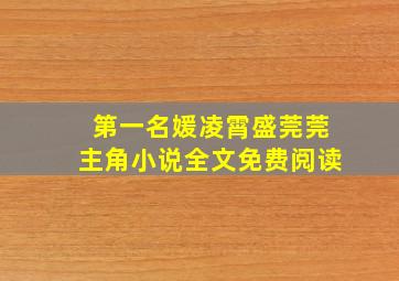 第一名媛凌霄盛莞莞主角小说全文免费阅读