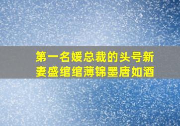 第一名媛总裁的头号新妻盛绾绾薄锦墨唐如酒