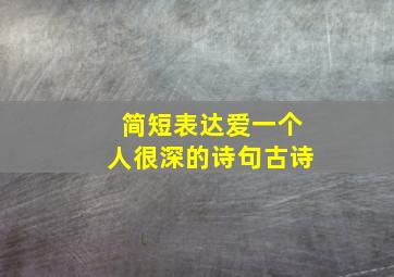 简短表达爱一个人很深的诗句古诗