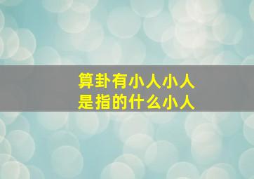 算卦有小人小人是指的什么小人