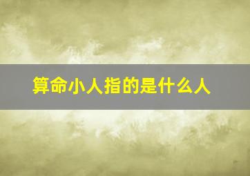 算命小人指的是什么人