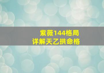 紫薇144格局详解天乙拱命格