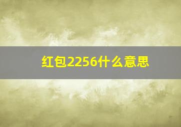 红包2256什么意思