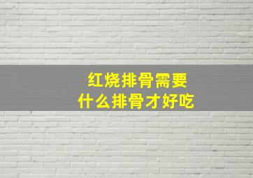 红烧排骨需要什么排骨才好吃