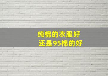 纯棉的衣服好还是95棉的好