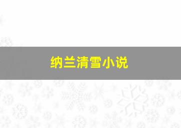 纳兰清雪小说