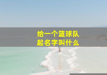 给一个篮球队起名字叫什么