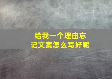 给我一个理由忘记文案怎么写好呢