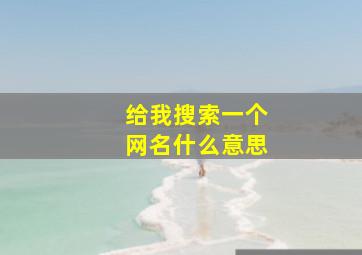 给我搜索一个网名什么意思