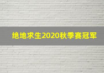 绝地求生2020秋季赛冠军