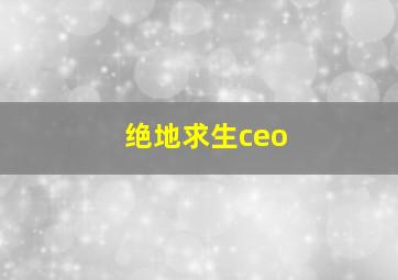 绝地求生ceo