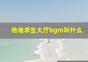 绝地求生大厅bgm叫什么