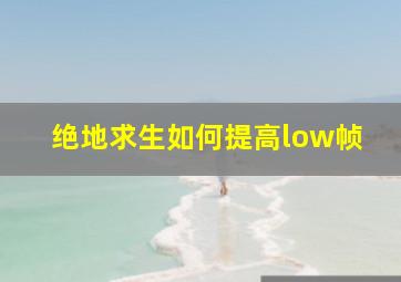 绝地求生如何提高low帧