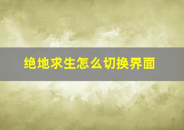 绝地求生怎么切换界面