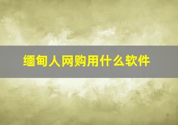 缅甸人网购用什么软件