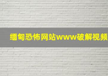 缅甸恐怖网站www破解视频