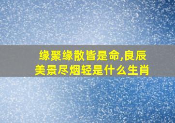 缘聚缘散皆是命,良辰美景尽烟轻是什么生肖