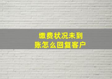 缴费状况未到账怎么回复客户