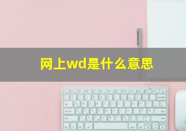 网上wd是什么意思