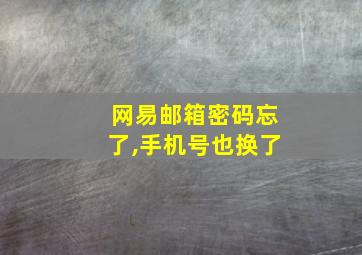 网易邮箱密码忘了,手机号也换了