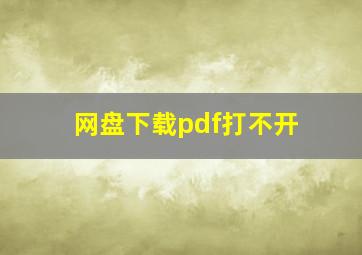 网盘下载pdf打不开