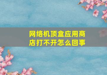 网络机顶盒应用商店打不开怎么回事