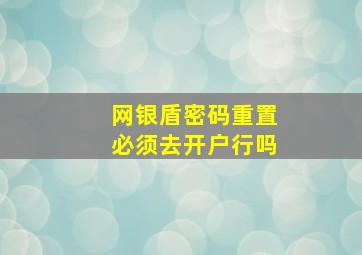 网银盾密码重置必须去开户行吗