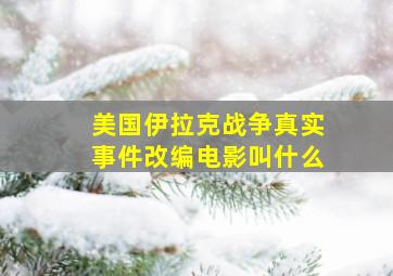 美国伊拉克战争真实事件改编电影叫什么